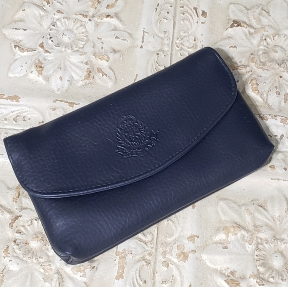 TAN SAC  Dark Blue Clutch Wallet, Faux Leather, Wallet for Women
